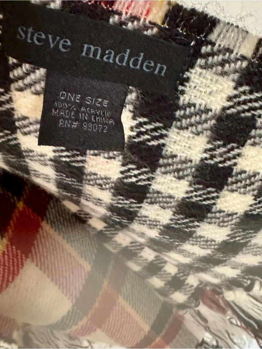 Classic Red Plaid Oversized Scarf - Steve Madden